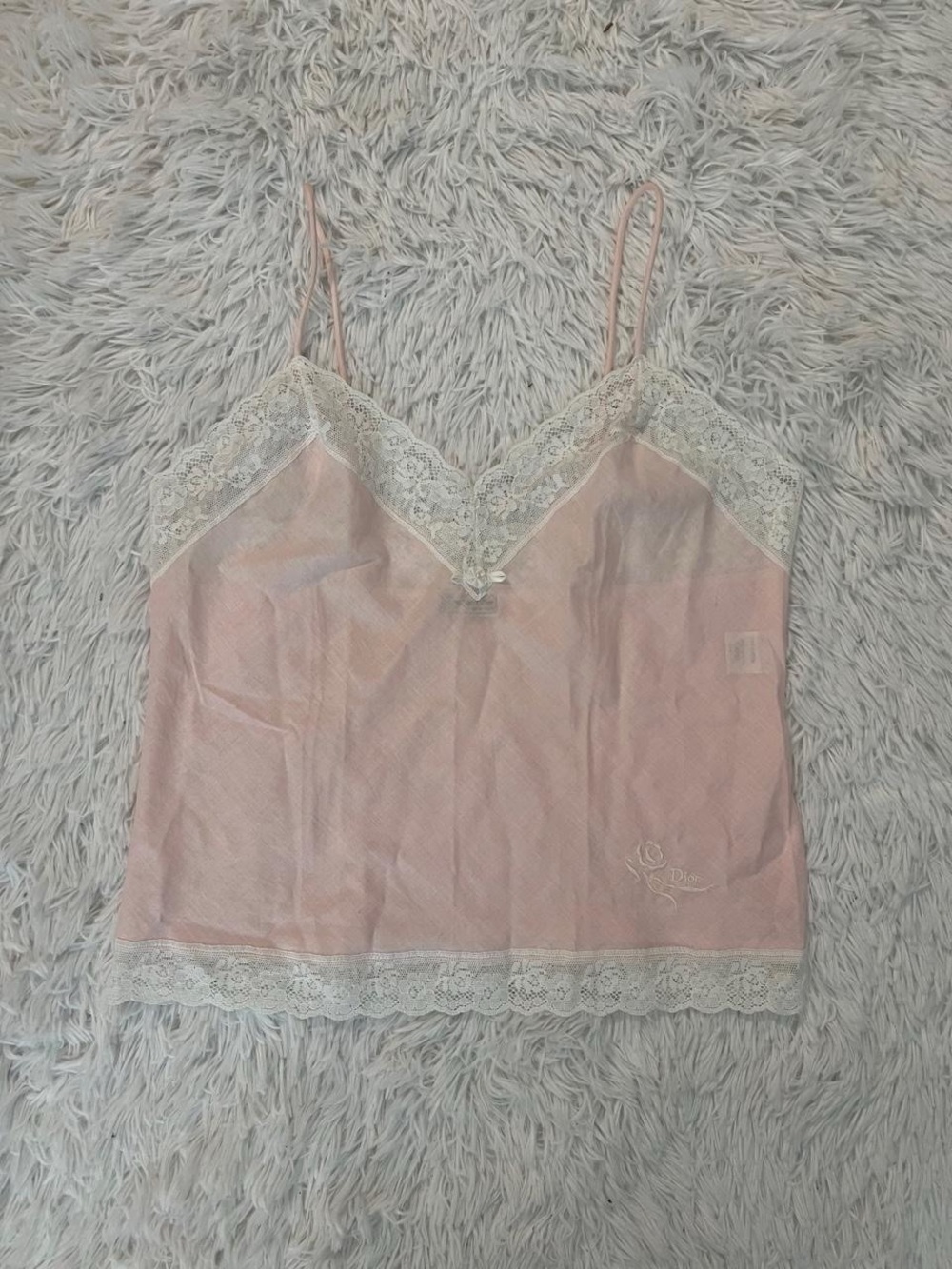 Vintage Christian Dior pink lace top